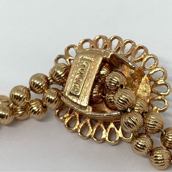 Vintage 70’s D&E Juliana made for Avon Ming Green Adjustable Gold-tone Necklace. - Picture 4 of 7